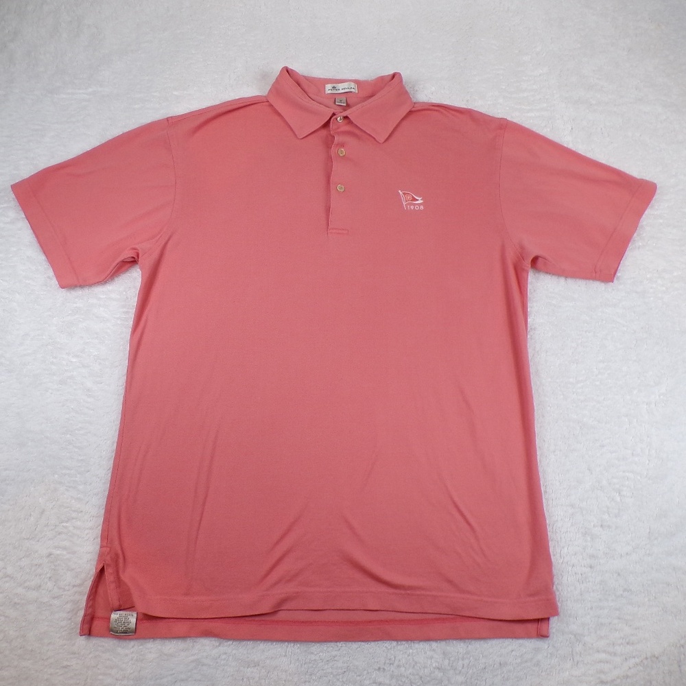 Peter Millar Golf Embroidered Polo Men's M Shirt Short Sleeve Stretch Pink 1908